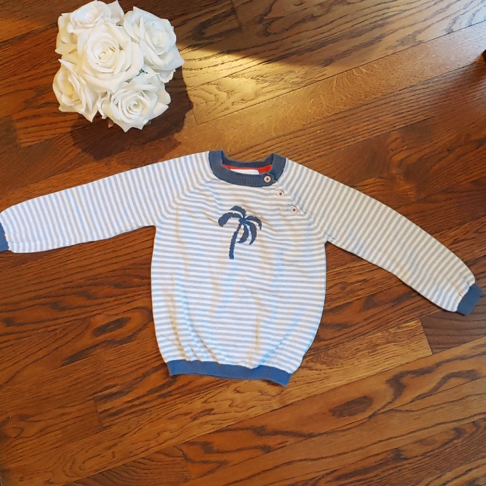 The Little White Company Palm Tree Sweater 18-24M